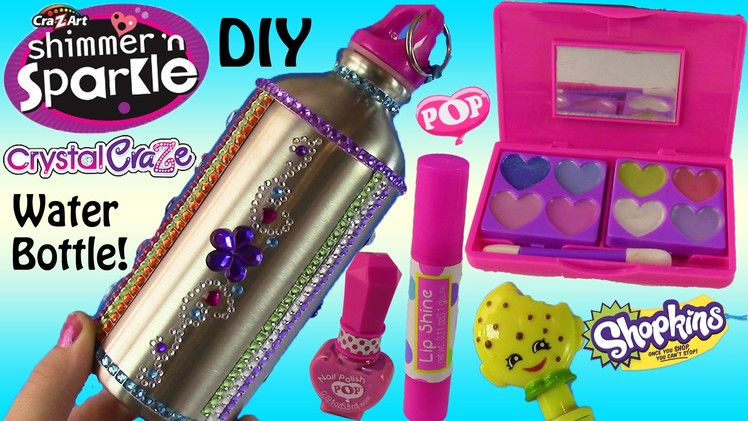 Cra-Z-Art Shimmer 'n Sparkle DIY Water Bottle!Beauty Set Lip Gloss Nail Polish! SHOPKINS Pen