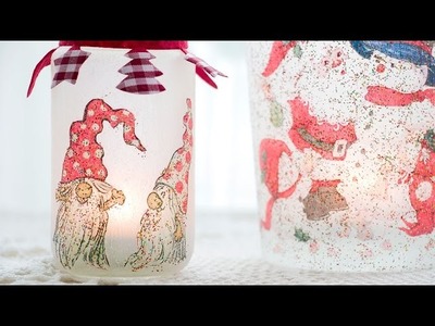 DIY Christmas decoration - Sparkly candle holders