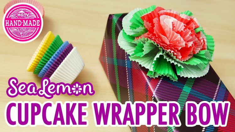 DIY Cupcake Wrapper Gift Bow with Sea Lemon - HGTV Handmade