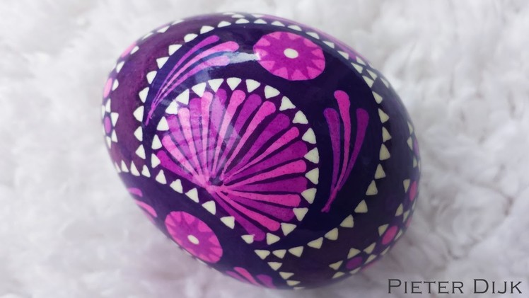 DIY Egg Art Tutorial - Sorbian Eggs - by Egg Artist Pieter Dijk (German Germany Feather Easter Wax)