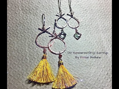 DIY X and O, Hammered Earrings by Denise Mathew