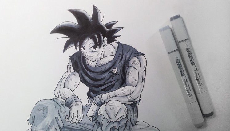 Drawing Goku - Grey Tones only