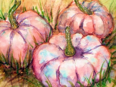How To Paint Porcelain Doll Pumpkins In Watercolor