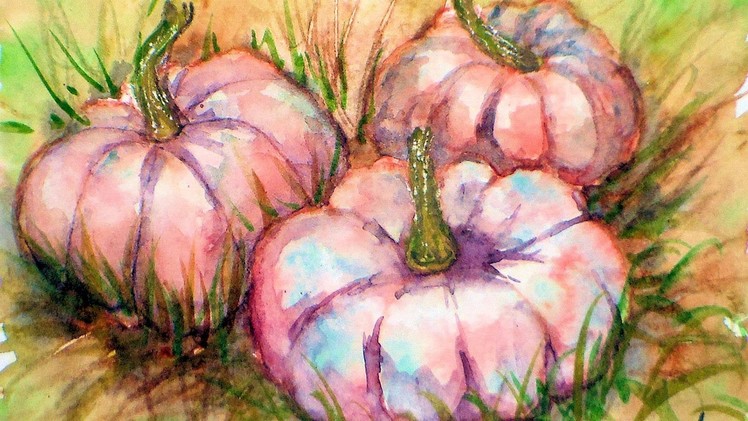 How To Paint Porcelain Doll Pumpkins In Watercolor