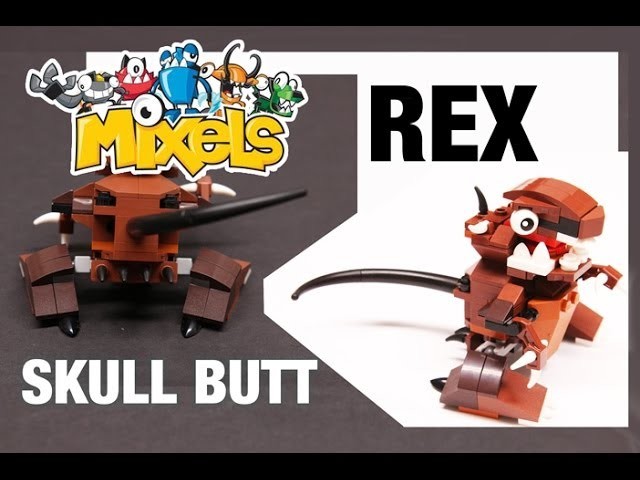 LEGO® Custom MIXELS Design - SKULL BUTT REX #REMIXEL Tutorial - Series 2 Fang Gang