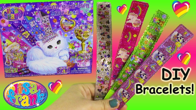 Lisa Frank Design Your Own Bracelets Kit! DIY Reversible Braclets with Stickers and Gems! FUN