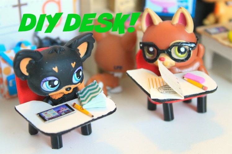 LPS DIY How to make a miniature school desk