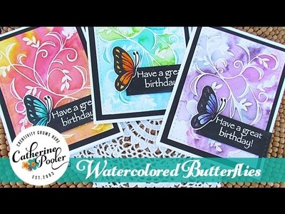 Watercolored Butterflies - Zig Markers, Distress Markers and Spectrum Noir Markers