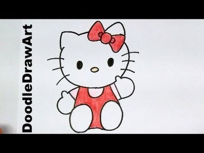 Drawing: How To Draw Hello Kitty - Step by Step - Easy drawing tutorial for kids!