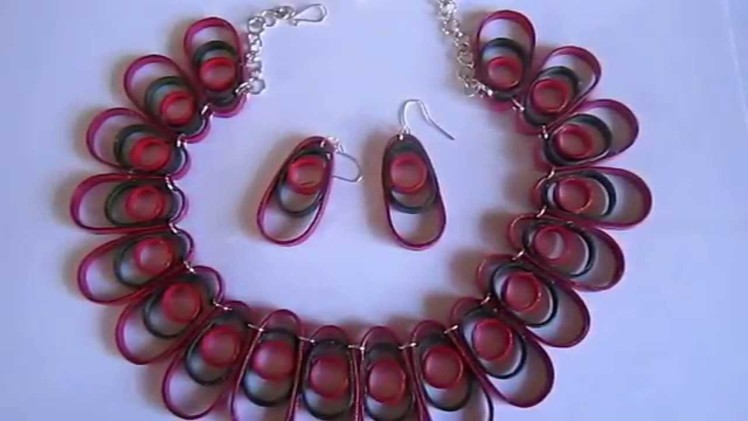 Free Form Quilling - Three Ovals Necklace and Earrings (FAH0236) - Not Tutorial