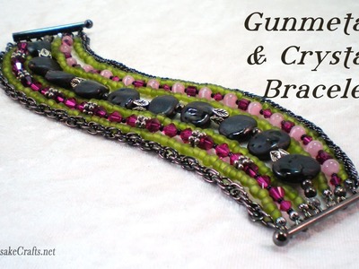 Gunmetal & Crystal Bracelet Tutorial
