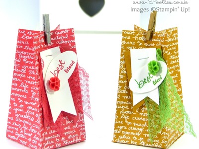 Stampin' Up! Scripted Square Bag Tutorial
