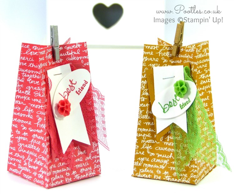 Stampin' Up! Scripted Square Bag Tutorial