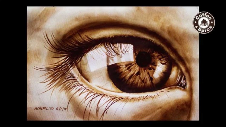Coffee Painting Tutorial: How to Paint a Realistic Eye using instant coffee