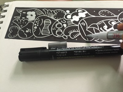 DIY sharpie. marker pen black and white doodle 