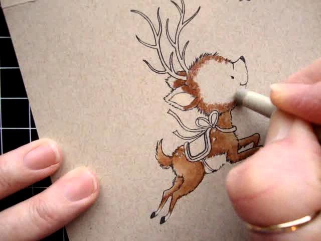 Flying Reindeer Card Kit How to Color Tutorial