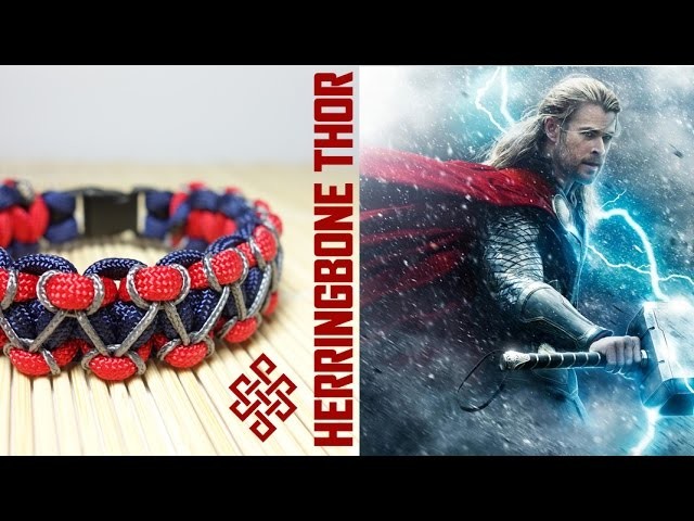 Herringbone Stitch Thor Themed Solomon Paracord Bracelet Tutorial