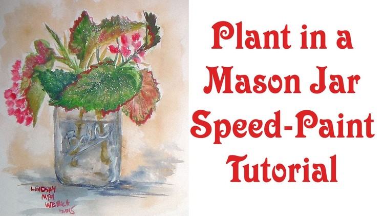 Mystery Plant in a Mason Jar Speed Paint Tutorial