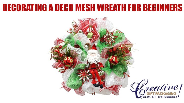 Part 2 Beginner Tutorial to decorating a Deco Mesh Wreath