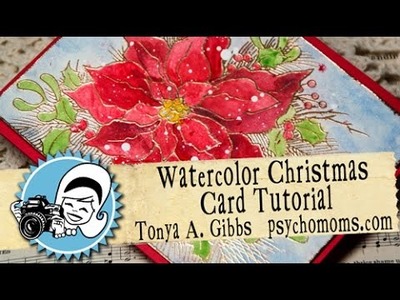 Poinsettia Watercolor Card Tutorial Process Video