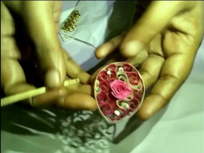 Quilling ROSE AND BEEHIVE EARRING  Tutorial part 3
