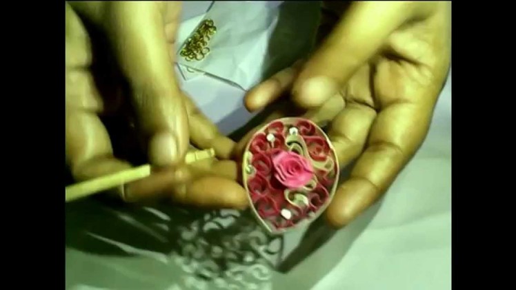 Quilling ROSE AND BEEHIVE EARRING  Tutorial part 3