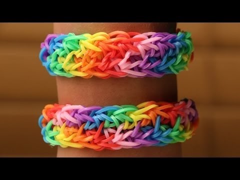 Rainbow Loom Nederlands   Double Rainbow    Loom bands, rainbow loom, tutorial, holiday bracelet