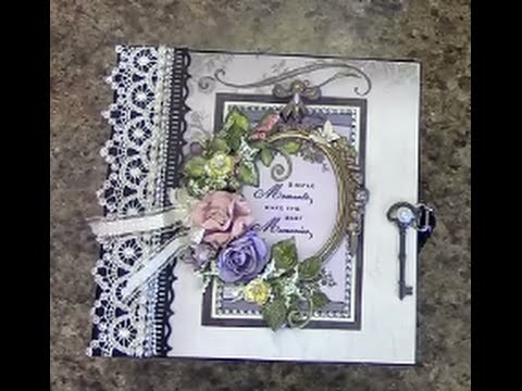 TUTORIAL PART 1 - 8 X 8 MINI ALBUM DESIGNS BY SHELLIE TRANQUIL GARDENS PAPER COLLECTION