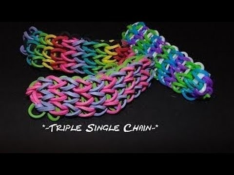 Wonder Loom tutorial "Triple Single" bracelet.