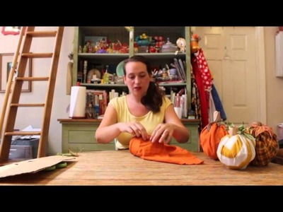 2 Minute Fabric Pumpkins Tutorial