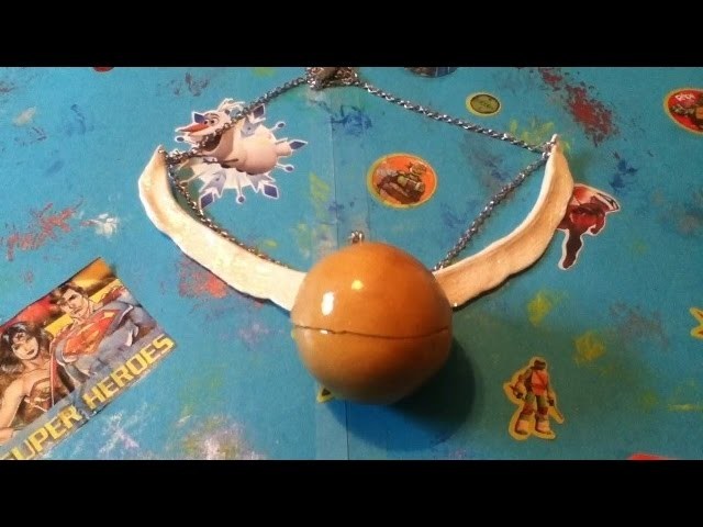 DIY Golden Snitch Necklace.Charm