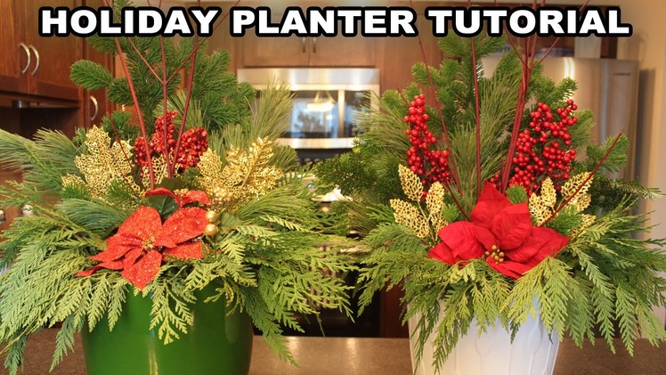 Festive Holiday Planter Tutorial | Vlogmas Day 2