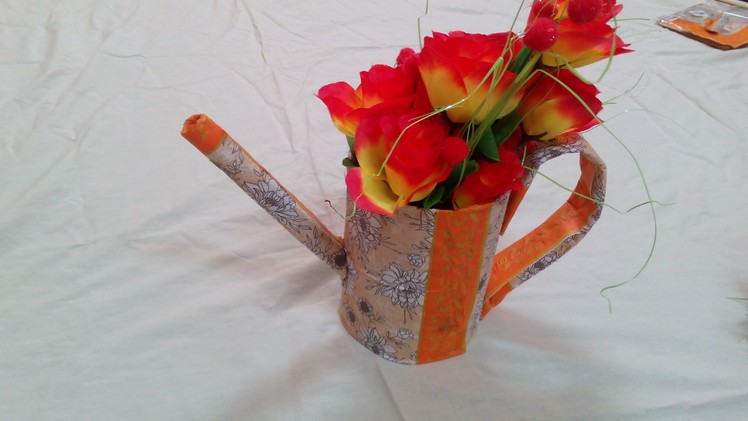 How to Make a Watering Can Flower Pot - Recycling Ideas - Tutorial .