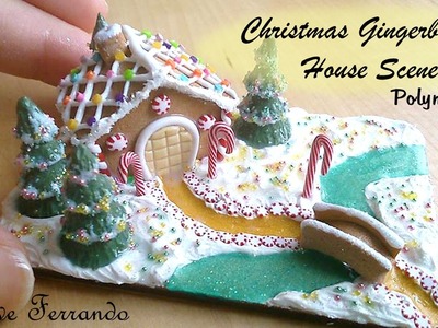 Miniature Polymer Clay Christmas Gingerbread House Scene TUTORIAL