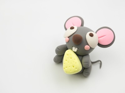 Simple mouse with cheese light air dry clay tutorial