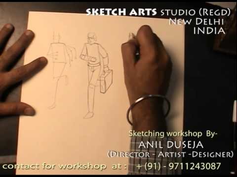 Sketching tutorial part 18, sketching workshop for India & Abroad, how to draw human figure 6