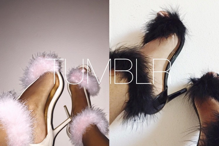 DIY| Faux Fur Tumblr Heels! | Feather Heels