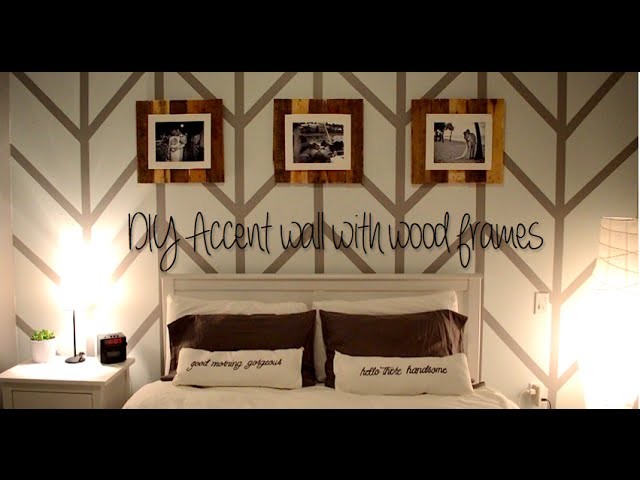 DIY Herringbone Accent Wall with Upcycled Wooden Frames