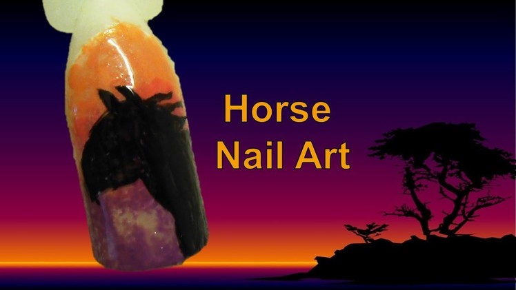 Easy Free Hand Horse Nail Art Tutorial