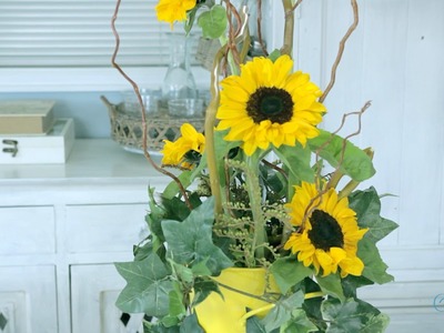 Flowers & Floristry Tutorial: Sunflower and Bamboo Arrangement