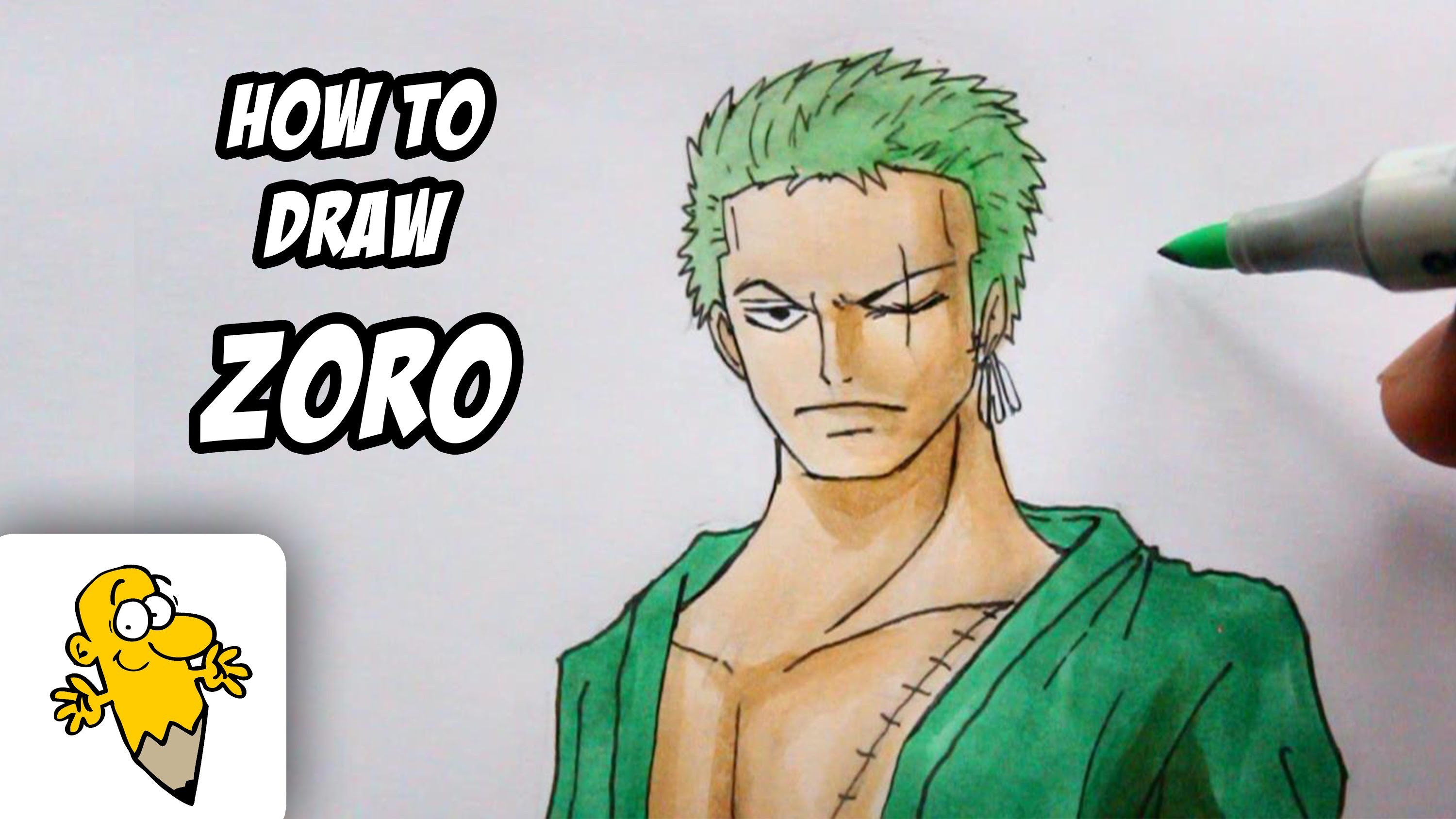 How To Draw Roronoa Zoro New World One Piece Drawing Tutorial