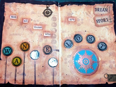 MIXED MEDIA ART JOURNAL TUTORIAL - NOT ALL THOSE WHO WANDER ARE LOST - PINK AT HEART