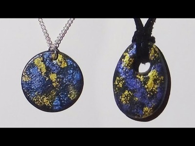 Polymer Clay Pendant - Spattered Mica Powder - Polymer Clay Tutorial