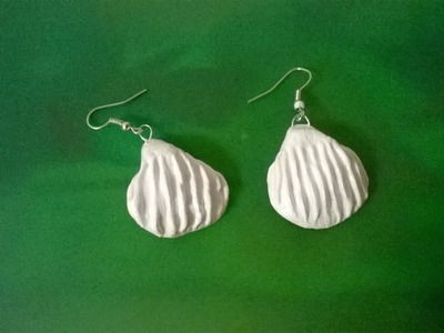 Seashell earrings| clay seashell earrings| clay seashell making tutorial