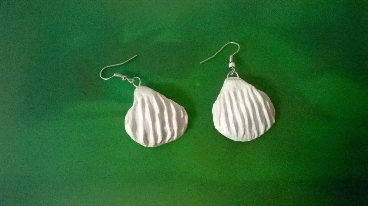 Seashell earrings| clay seashell earrings| clay seashell making tutorial