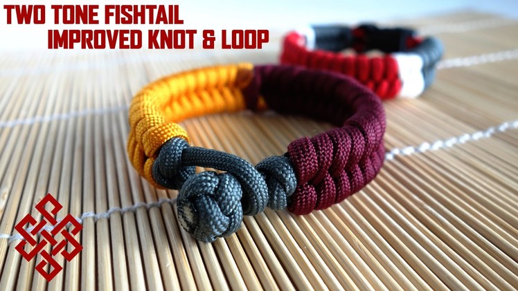 Two Color Fishtail (No Buckles) Paracord Bracelet Tutorial (Improved Knot and Loop Method)