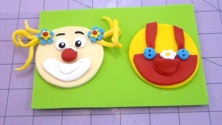 Clown Cupcake Topper or side detail for cake tutorial