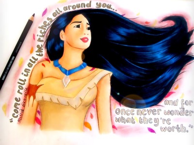 How to draw Pocahontas (Disney) - skin blending drawing tutorial