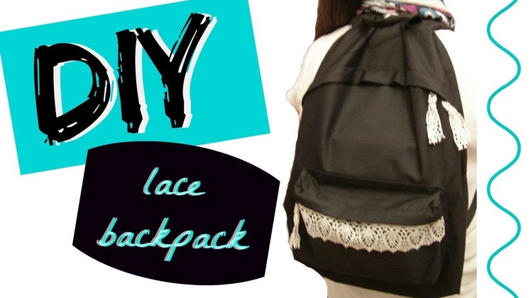 Revamp.Decorate a backpack w. lace-Back to school DIY