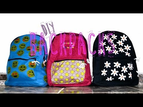BACK TO SCHOOL--DIY Backpacks: Emoji-Daisy-Fabric Pocket